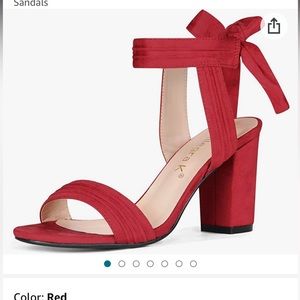 Amazon Red Tie 2-3 inch heel. Brand new and never worn!